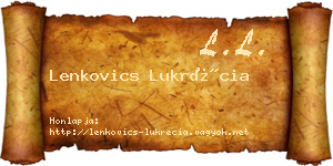 Lenkovics Lukrécia névjegykártya